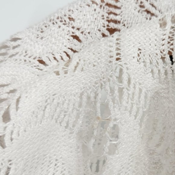 Generation Love Knit Lace Lightweight Crew Neck Sweater White XS / Small - Picture 9 of 12